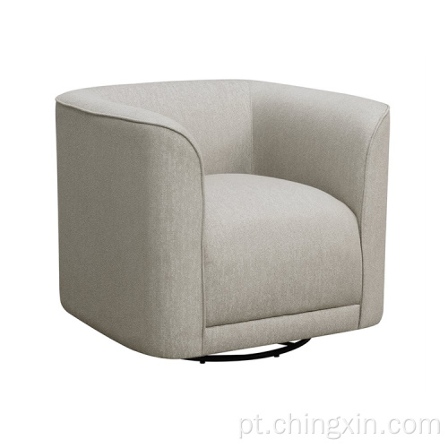 Cadeiras de barril redonda Cadeiras girantes em tecido cinza cadeira de sotaque giratória
